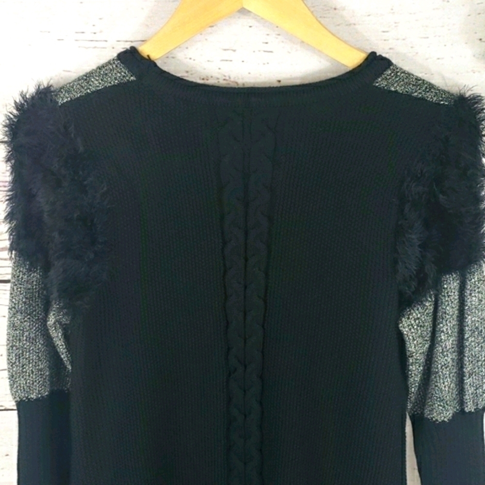 Knitted Long Sleeve Sweater Black and Gray - Picture 5 of 10